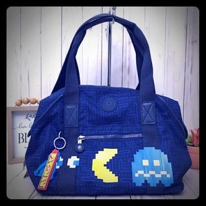 Blue Pac Man Kipling weekender bag